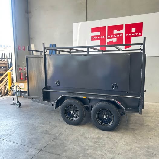 8x5 Tradesman Top Trailer Square One Pc design with Drawers, Shelves & Compressor Box