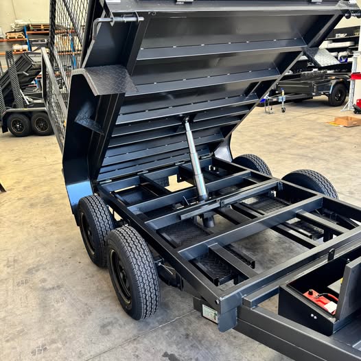 FSP 8x5 Tipper Tandem trailer with 900mm cage, Slide in ramps - FSP Trailers and Parts