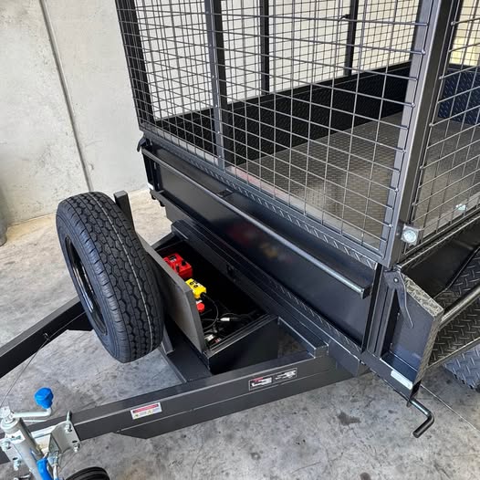 FSP 8x5 Tipper Tandem trailer with 900mm cage, Slide in ramps - FSP Trailers and Parts