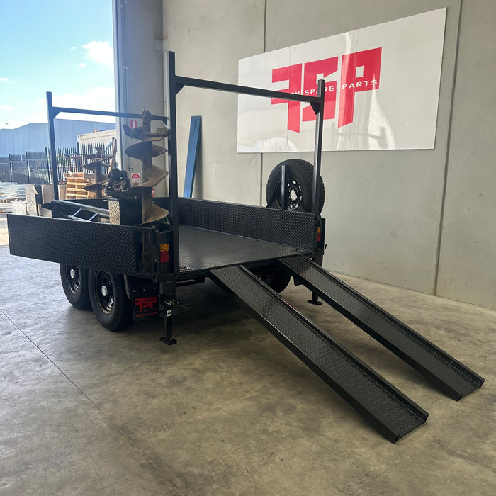 9x5 Tipper Trailer with Excavator Use Upgrades - (racks, augur & jerry can holders)