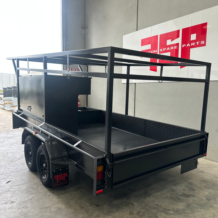 12x6 Concrete Trailer With Tool Box, Double Roof Rack, Peg Compartments