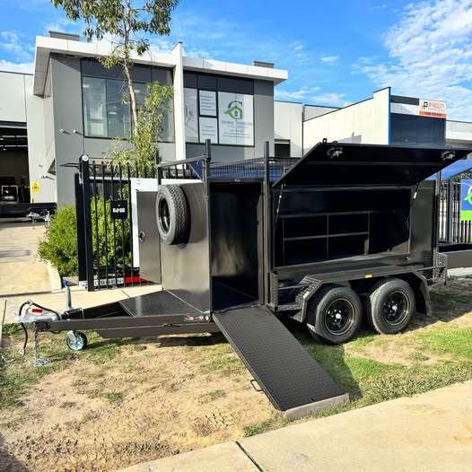 8'x5' Tradesman Trailer One Piece Square Sides, Drawers, Shelves, Back Door With Compressor Box - FSP Trailers and Parts