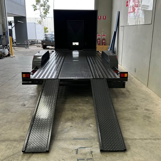 16'x6'6" Car Trailer Tandem Semi Flat, Perforated Sheet With Closed Nose - FSP Trailers and Parts