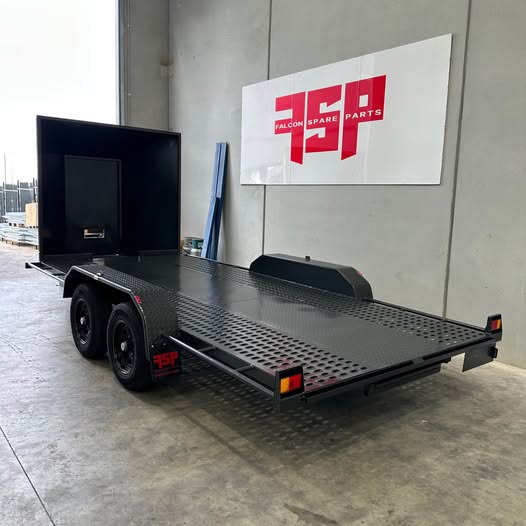 16'x6'6" Car Trailer Tandem Semi Flat, Perforated Sheet With Closed Nose - FSP Trailers and Parts