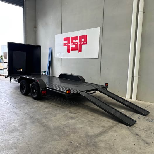 16'x6'6" Car Trailer Tandem Semi Flat, Perforated Sheet With Closed Nose - FSP Trailers and Parts