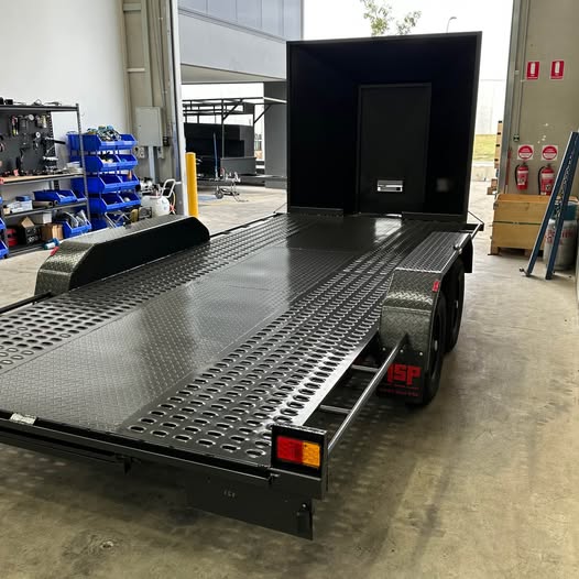 16'x6'6" Car Trailer Tandem Semi Flat, Perforated Sheet With Closed Nose - FSP Trailers and Parts