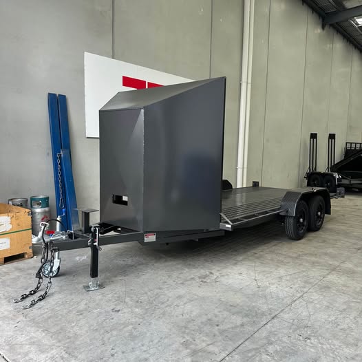 16'x6'6" Car Trailer Tandem Semi Flat, Perforated Sheet With Closed Nose - FSP Trailers and Parts
