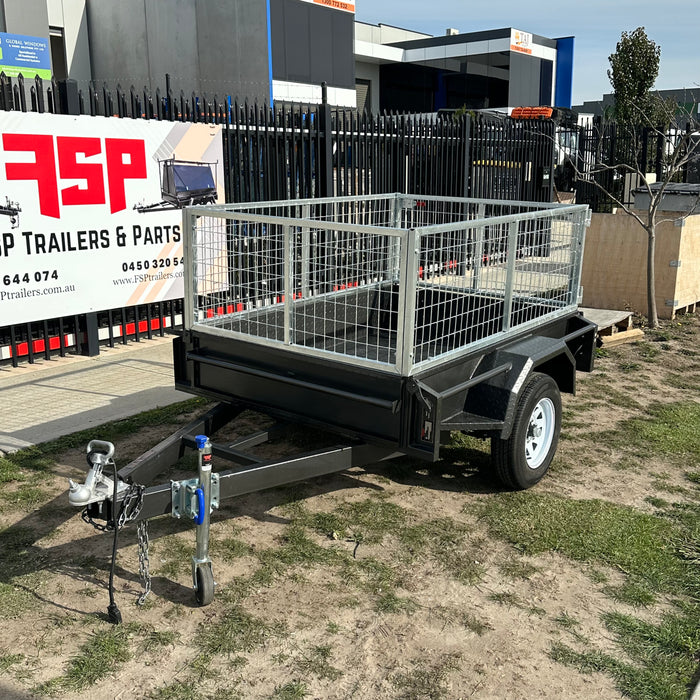 6x4 Box Trailer With 2ft High Cage - FSP Trailers and Parts