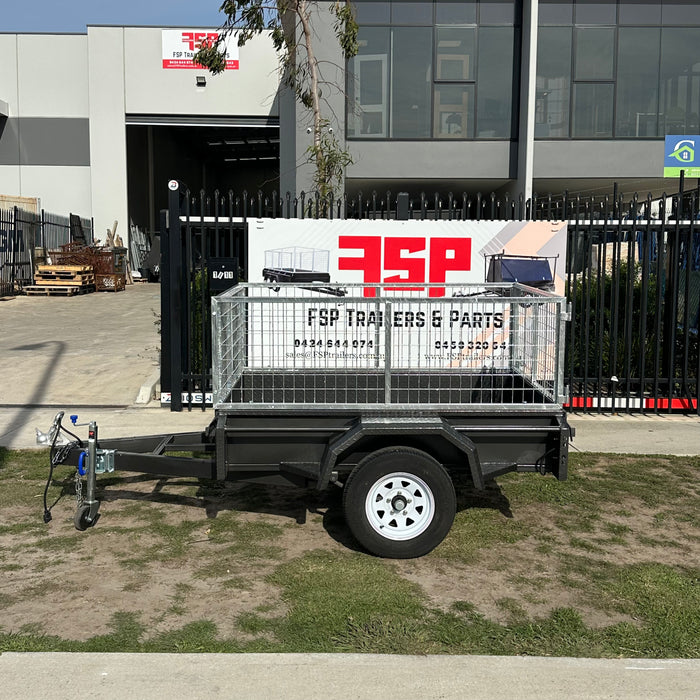 6x4 Box Trailer With 2ft High Cage - FSP Trailers and Parts