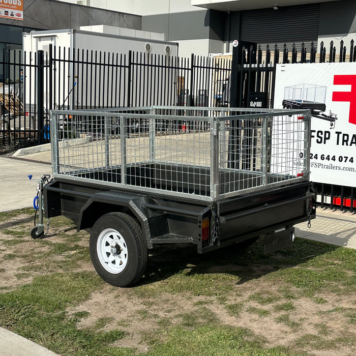 6x4 Box Trailer With 2ft High Cage - FSP Trailers and Parts