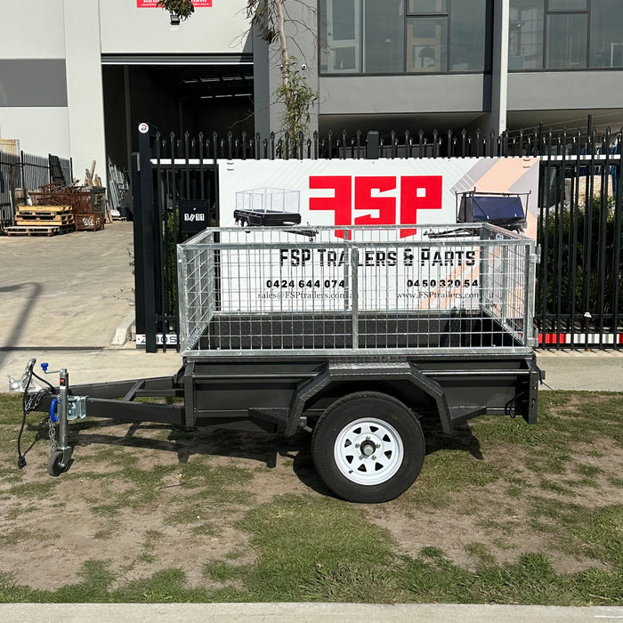 6x4 Box Trailer With 2ft High Cage - FSP Trailers and Parts