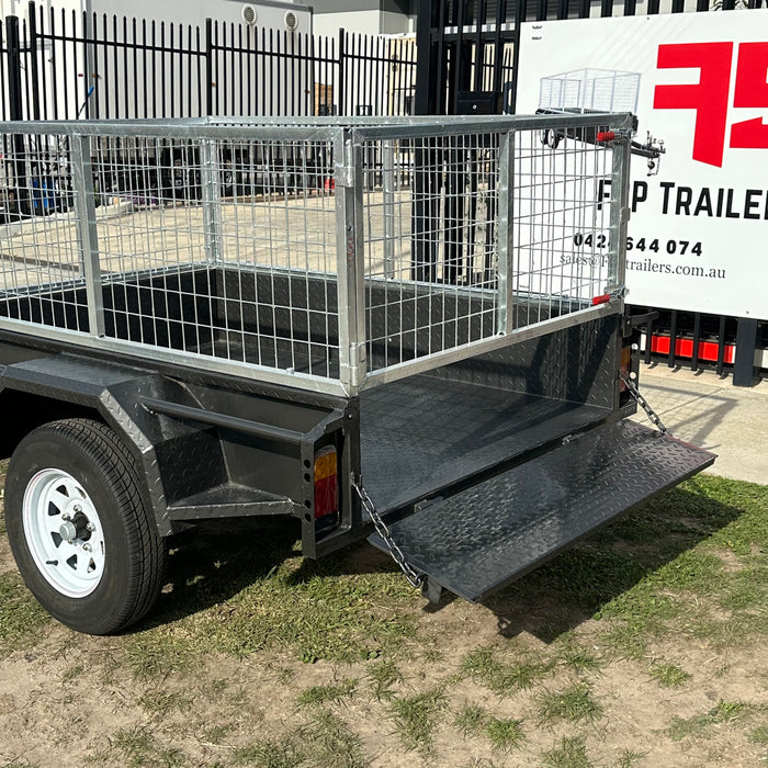 6x4 Box Trailer With 2ft High Cage - FSP Trailers and Parts