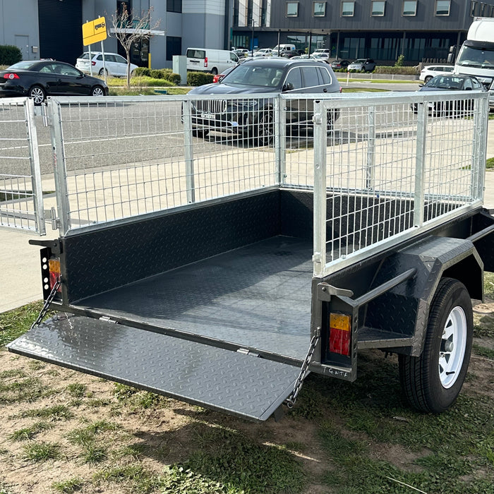 6x4 Box Trailer With 2ft High Cage - FSP Trailers and Parts