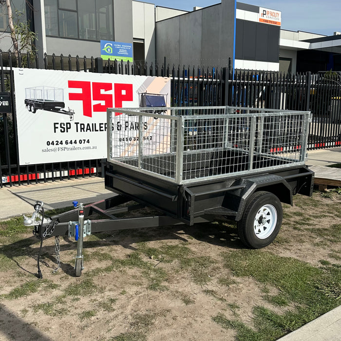 6x4 Box Trailer With 2ft High Cage - FSP Trailers and Parts