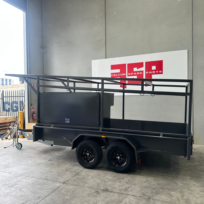 12x6 Concrete Trailer With Tool Box, Double Roof Rack, Peg Compartments