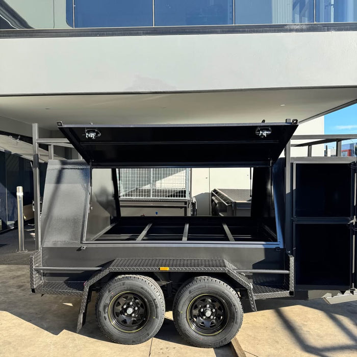 8x5 Tandem Tradesman Top Trailer with Compressor/Tool Box, Full-Length Drawers & Shelves - FSP Trailers and Parts
