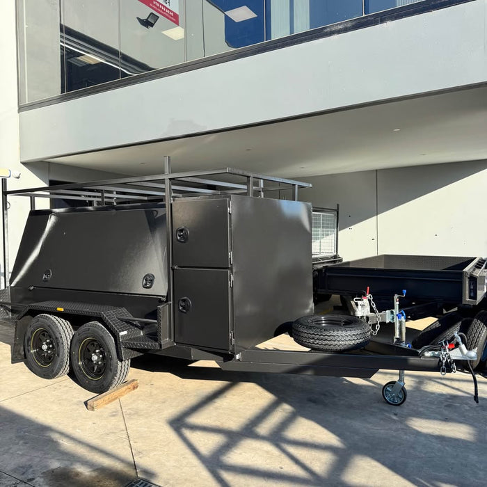 8x5 Tandem Tradesman Top Trailer with Compressor/Tool Box, Full-Length Drawers & Shelves - FSP Trailers and Parts