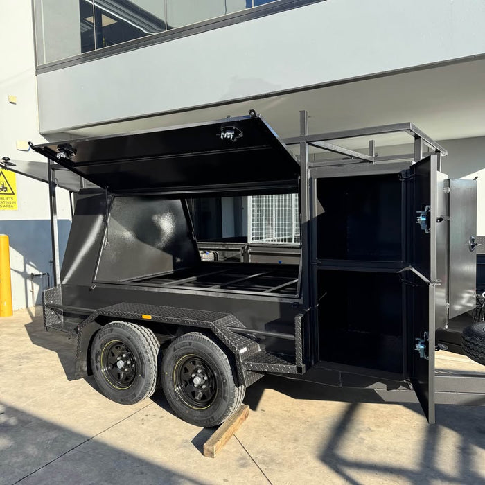 8x5 Tandem Tradesman Top Trailer with Compressor/Tool Box, Full-Length Drawers & Shelves - FSP Trailers and Parts