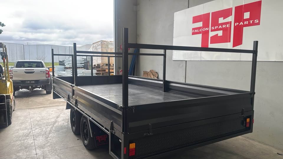16x8 Flat Top Tandem Trailer with Headboard, Removable Sides & Racks - FSP Trailers and Parts