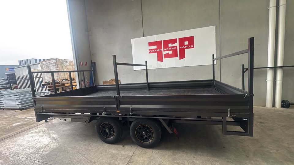 16x8 Flat Top Tandem Trailer with Headboard, Removable Sides & Racks - FSP Trailers and Parts