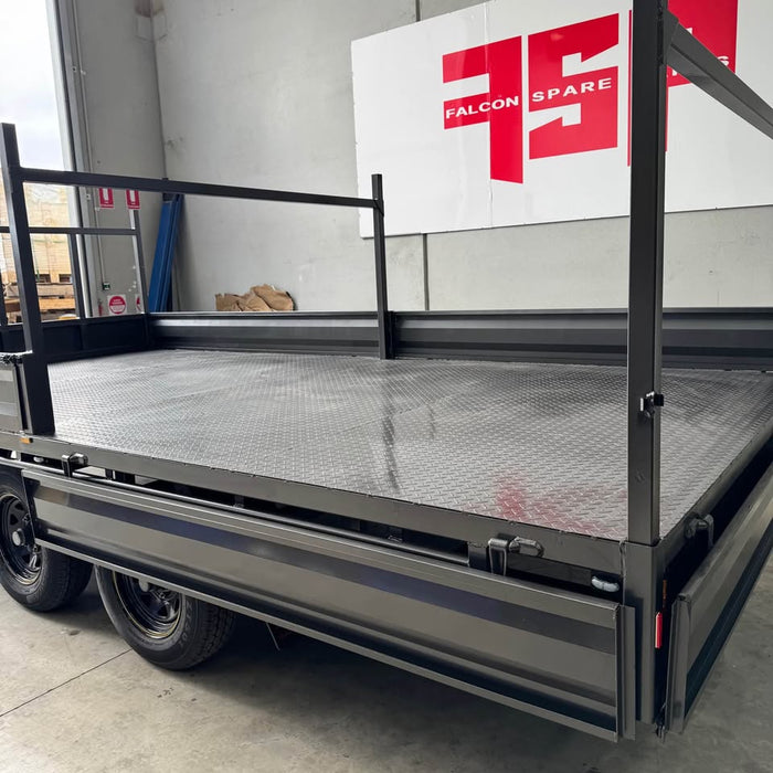 16x8 Flat Top Tandem Trailer with Headboard, Removable Sides & Racks - FSP Trailers and Parts