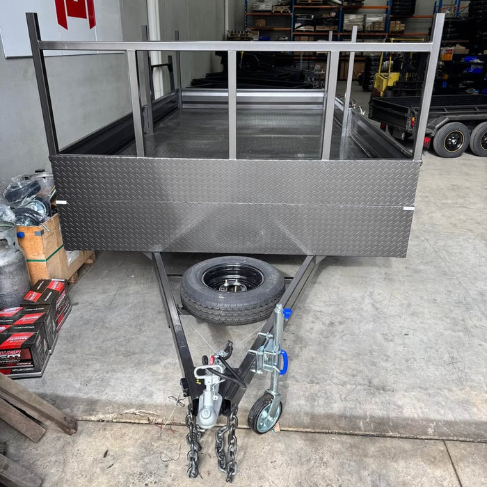 16x8 Flat Top Tandem Trailer with Headboard, Removable Sides & Racks - FSP Trailers and Parts