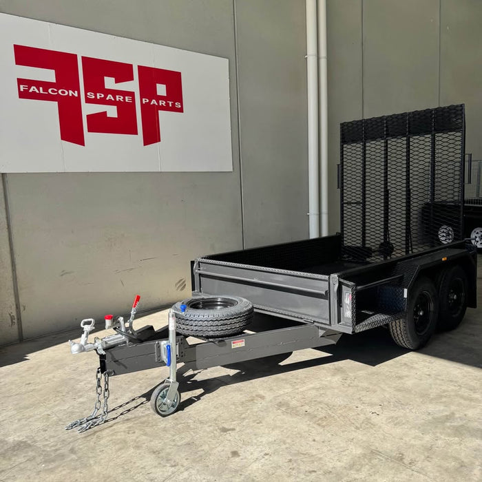 8x5 Tandem Axle Box Trailer with Drop Axles & Full-Width Mesh Ramp - FSP Trailers and Parts