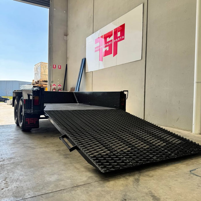 8x5 Tandem Axle Box Trailer with Drop Axles & Full-Width Mesh Ramp - FSP Trailers and Parts