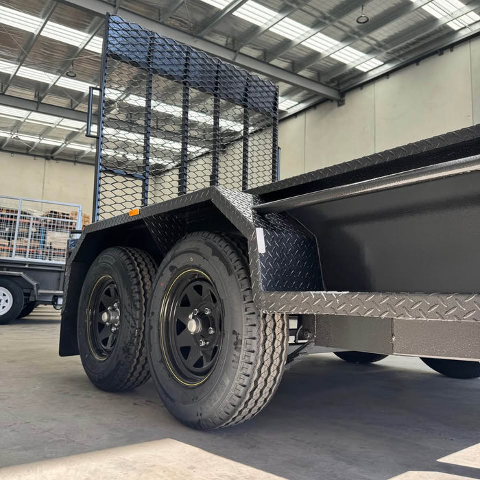 8x5 Tandem Axle Box Trailer with Drop Axles & Full-Width Mesh Ramp - FSP Trailers and Parts