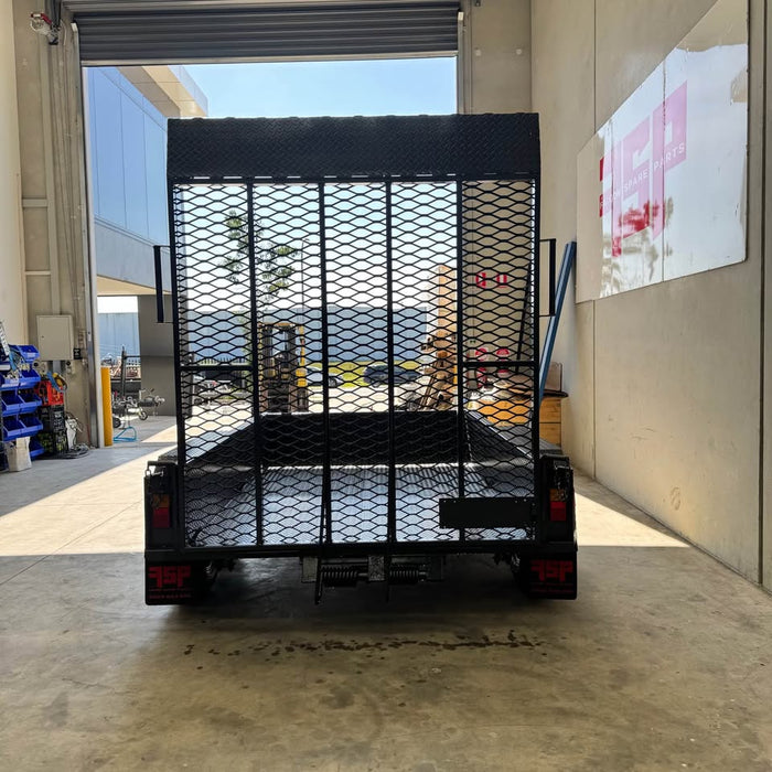 8x5 Tandem Axle Box Trailer with Drop Axles & Full-Width Mesh Ramp - FSP Trailers and Parts