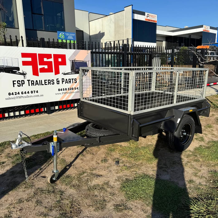 7x4 Box Trailer With 2ft High Cage - FSP Trailers and Parts