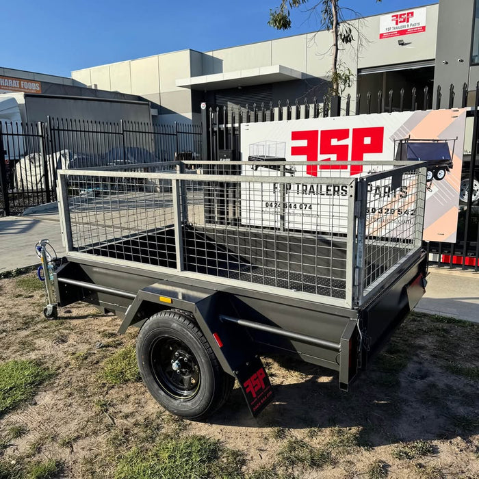 7x4 Box Trailer With 2ft High Cage - FSP Trailers and Parts
