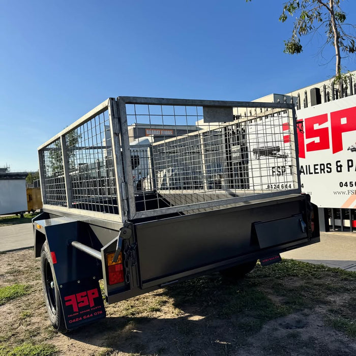 7x4 Box Trailer With 2ft High Cage - FSP Trailers and Parts