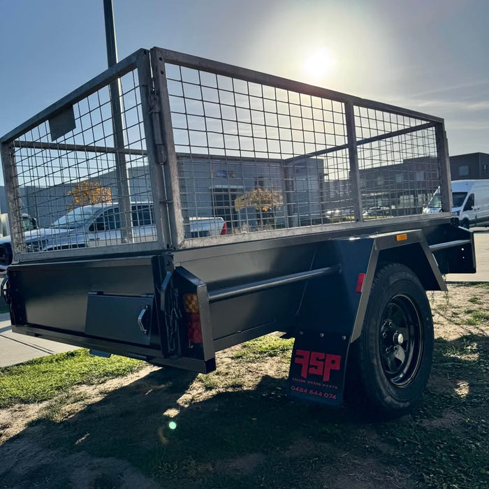 7x4 Box Trailer With 2ft High Cage - FSP Trailers and Parts