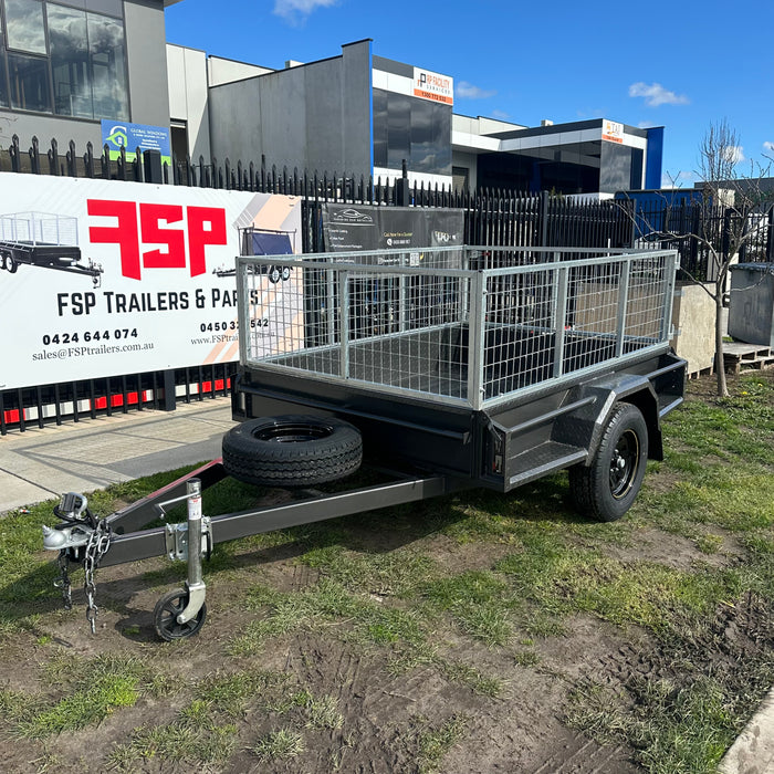 7x5 Box Trailer with 2ft High Cage - FSP Trailers and Parts