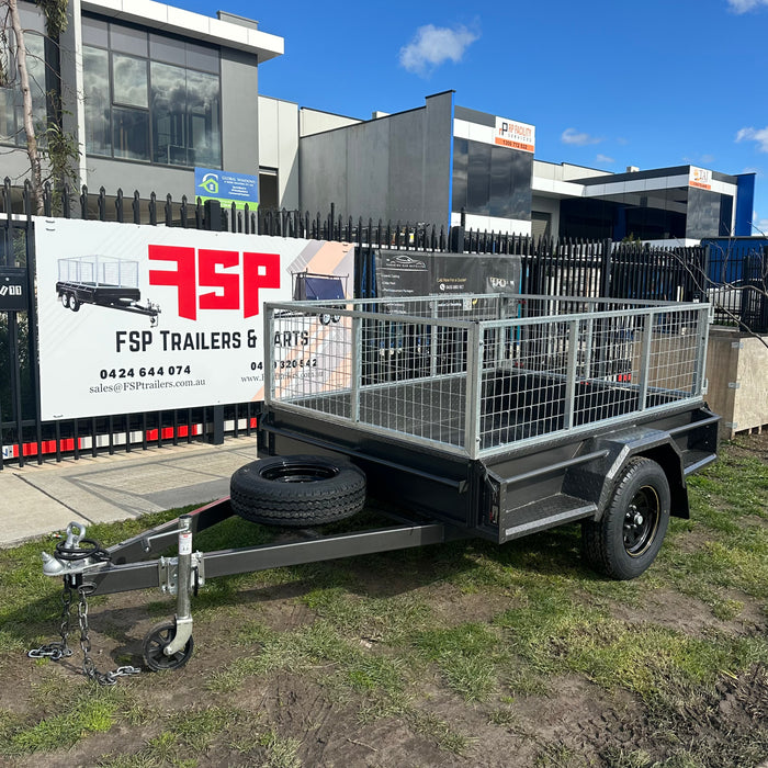 7x5 Box Trailer with 2ft High Cage - FSP Trailers and Parts