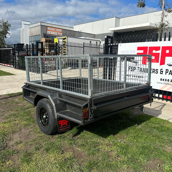 7x5 Box Trailer with 2ft High Cage - FSP Trailers and Parts