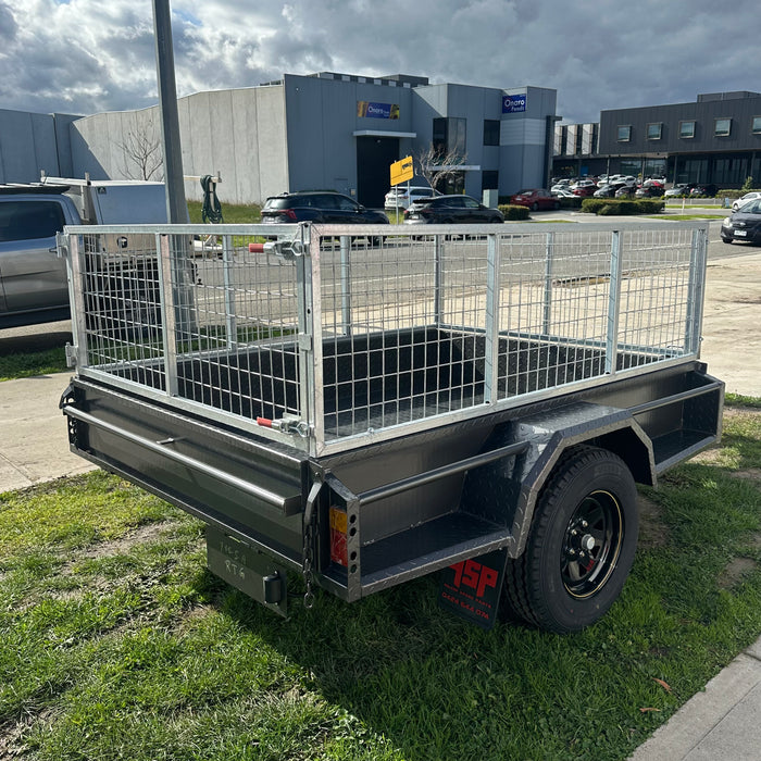 7x5 Box Trailer with 2ft High Cage - FSP Trailers and Parts