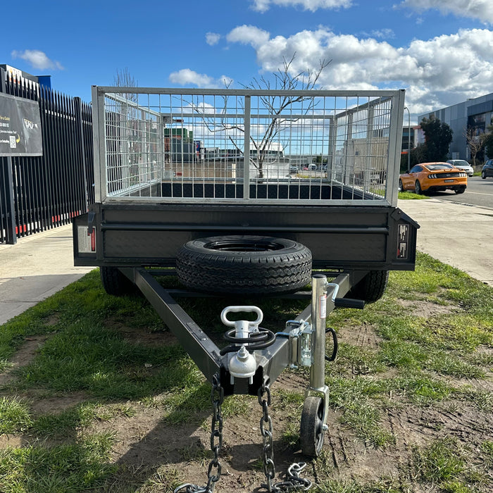 7x5 Box Trailer with 2ft High Cage - FSP Trailers and Parts