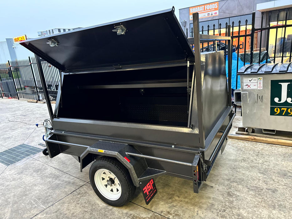 7x5 Tradesman Trailer Single Axle, 2 Pc Design, Side Doors, 750 KG - FSP Trailers and Parts