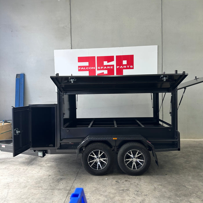 8x5 Tradesman Top with electric locks, drawers & compressor box - 14" alloy wheels