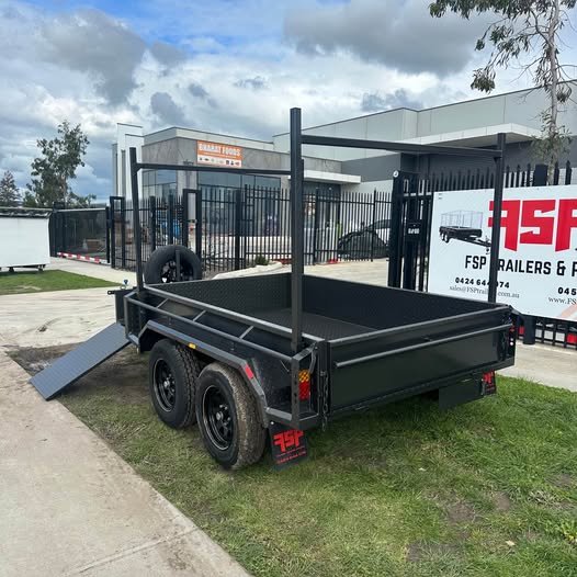 8x5 Box Trailer High Sides with Open Mower Box, Front & Rear Racks - FSP Trailers and Parts