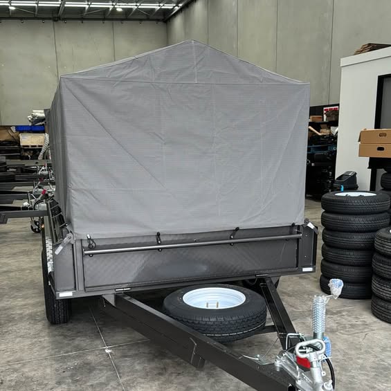 8x5 Box Trailer with 900mm Cage & Canvas Cover - FSP Trailers and Parts