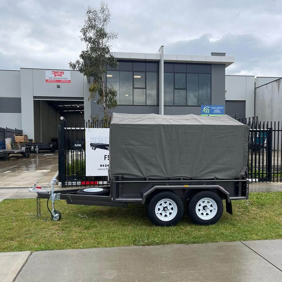8x5 Box Trailer with 900mm Cage & Canvas Cover - FSP Trailers and Parts