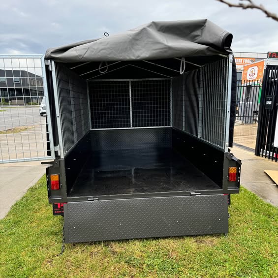 8x5 Box Trailer with 900mm Cage & Canvas Cover - FSP Trailers and Parts