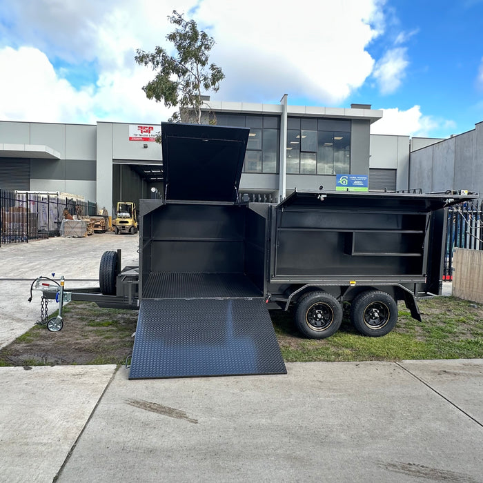 8x5 Lawn Mowing Tipper Tandem Trailer With 1600mm Wide Mower Box - FSP Trailers and Parts