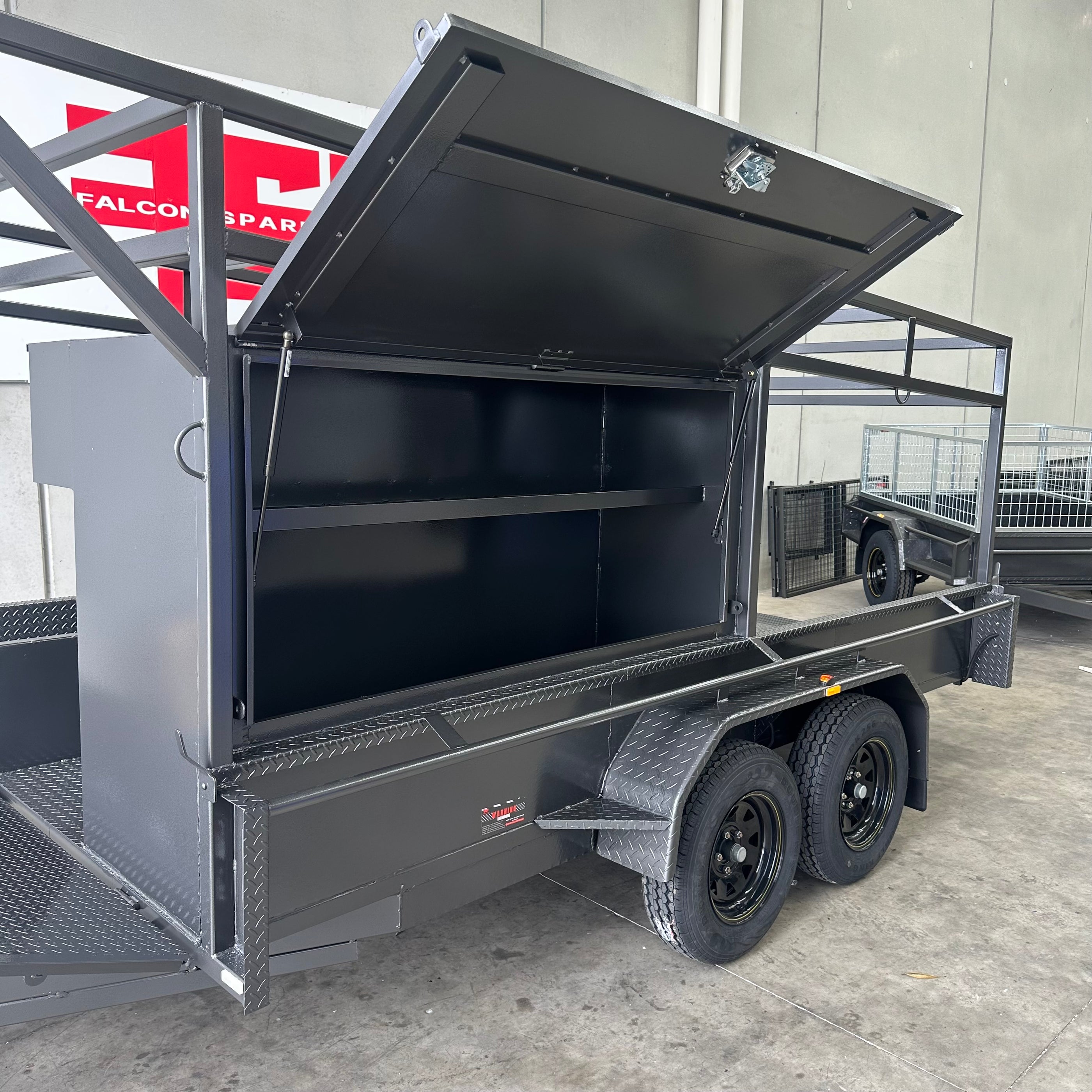 12x6 Concrete Trailer With Tool Box, Double Roof Rack, Peg Compartment ...