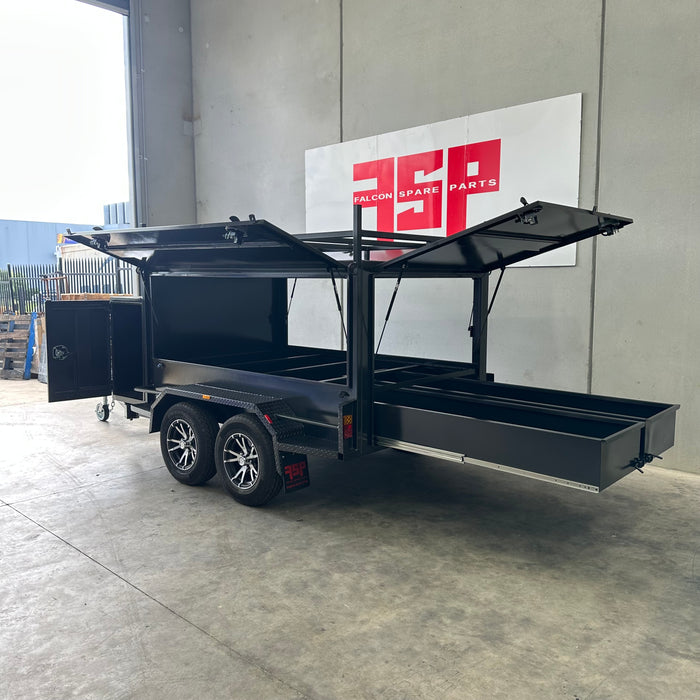 8x5 Tradesman Top with electric locks, drawers & compressor box - 14" alloy wheels