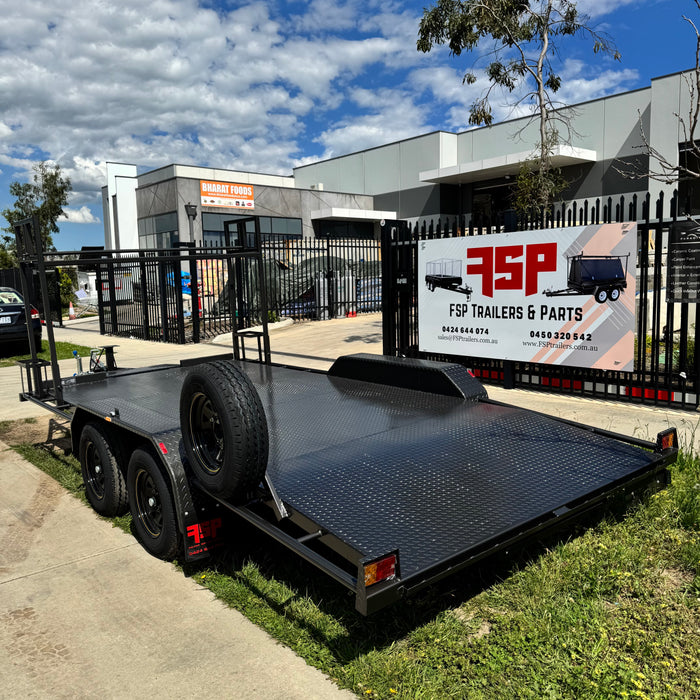 16'x6'6" Car Trailer Tandem Beaver Tail with Tyre Rack