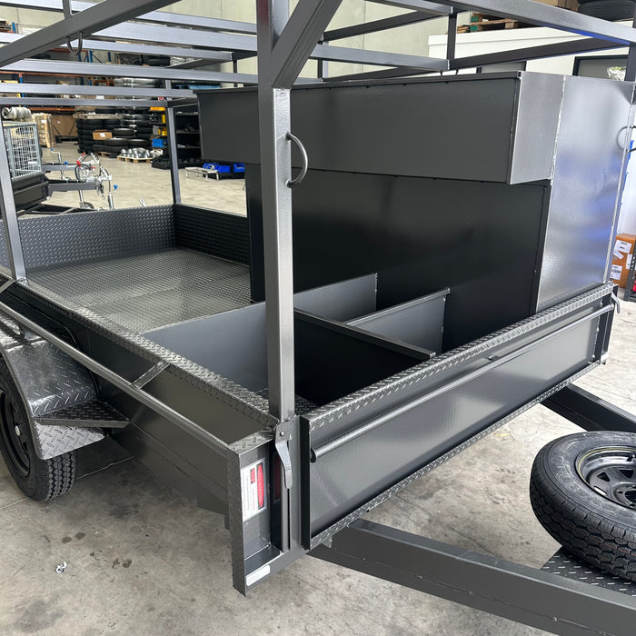 12x6 Concrete Trailer With Tool Box, Double Roof Rack, Peg Compartments